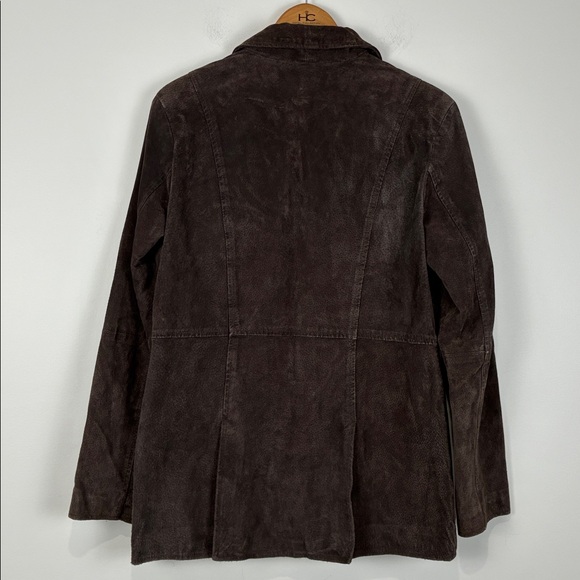 Misdemeanor Womens Large Suede Jacket Brown Button Front Y2K - Picture 4 of 7